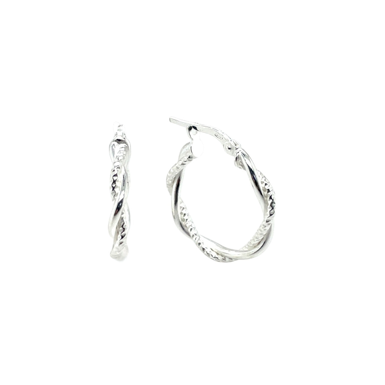Silver Twisted Hoop Earrings