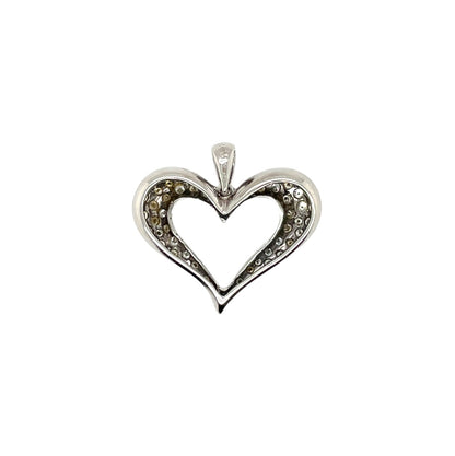 18ct White Gold Diamond Heart Pendant