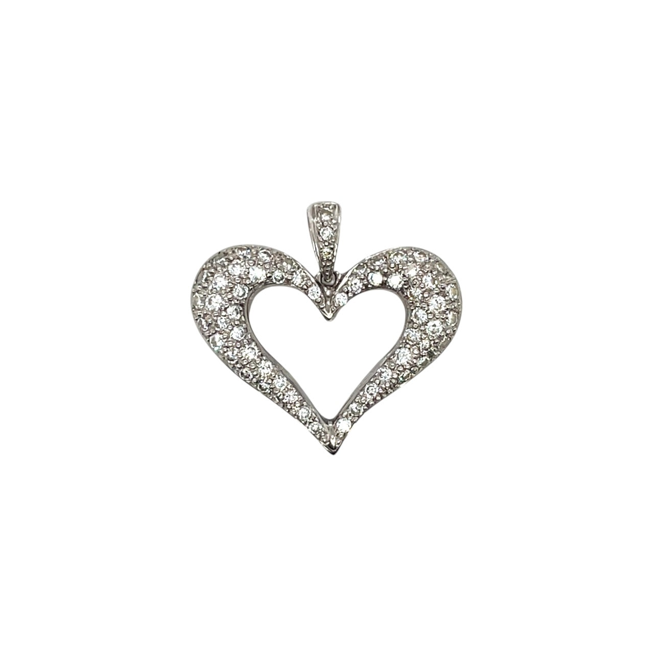 18ct White Gold Diamond Heart Pendant