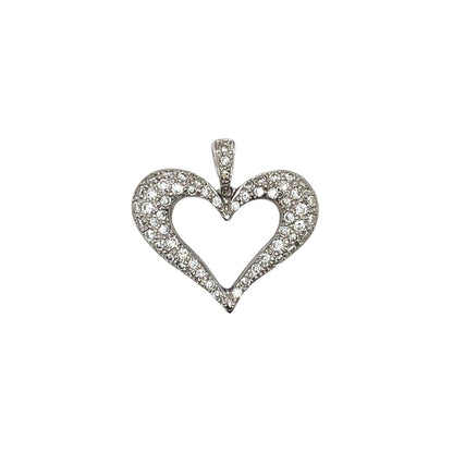 18ct White Gold Diamond Heart Pendant
