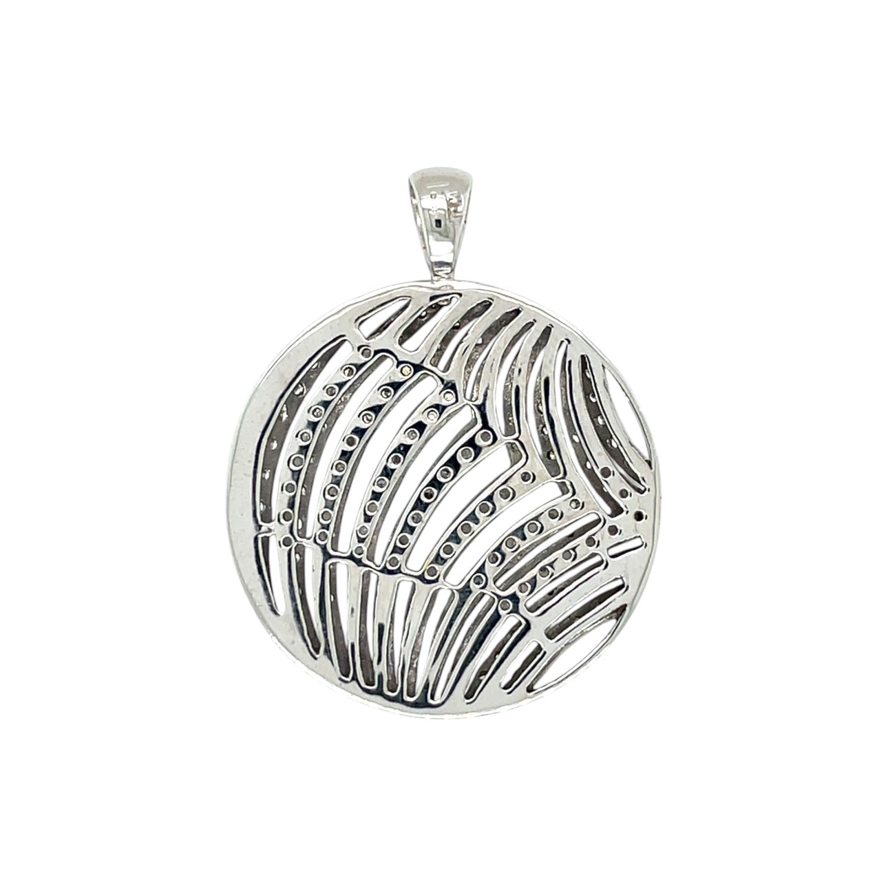 18ct White Gold Diamond Circular Pendant