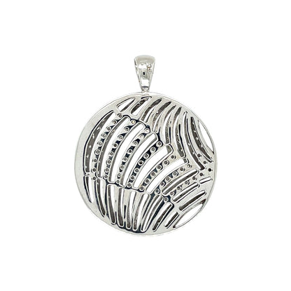 18ct White Gold Diamond Circular Pendant