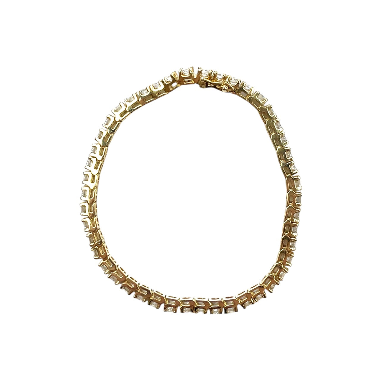 14ct Yellow Gold Diamond Tennis Bracelet (7.5")
