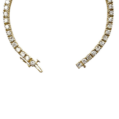 14ct Yellow Gold Diamond Tennis Bracelet (7.5")