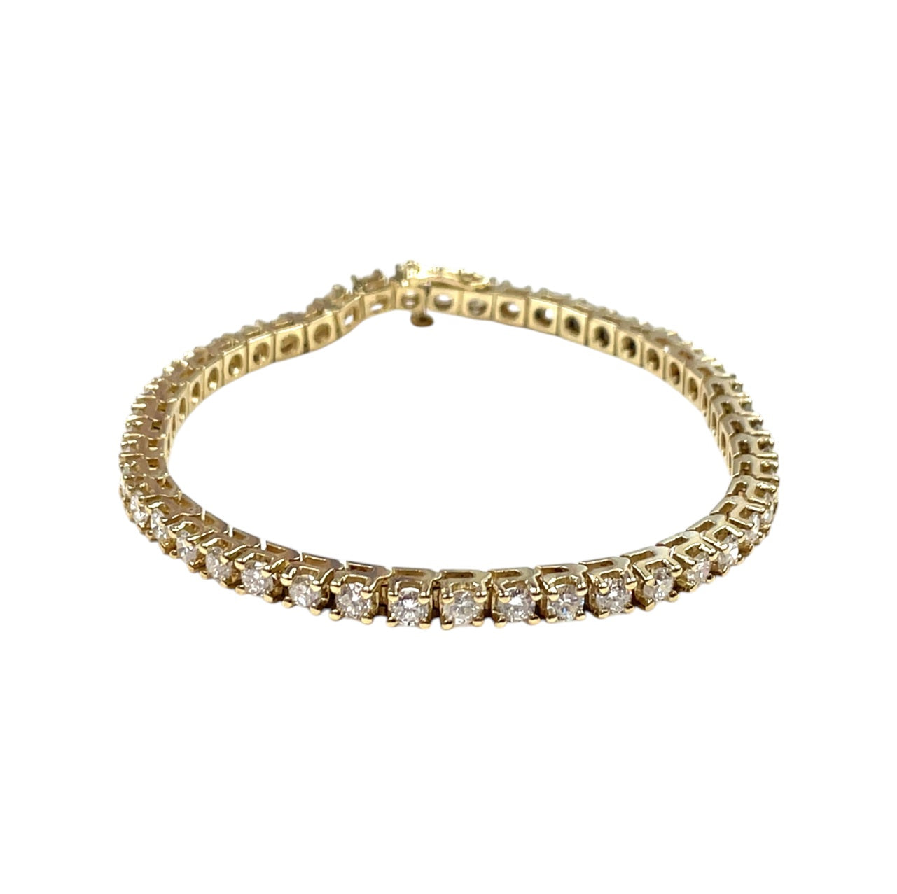 14ct Yellow Gold Diamond Tennis Bracelet (7.5")