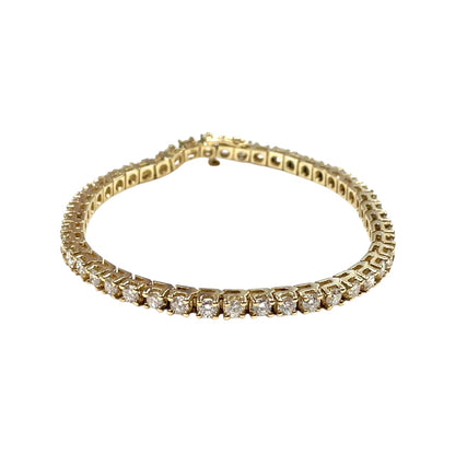 14ct Yellow Gold Diamond Tennis Bracelet (7.5")