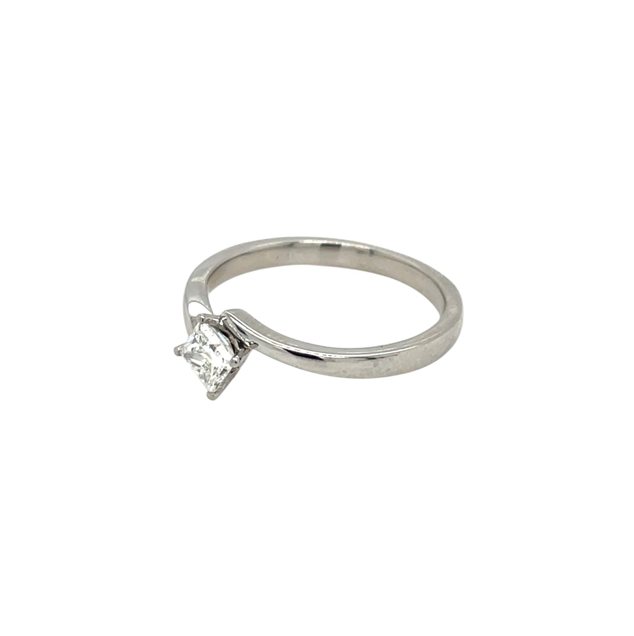 Platinum Princess Cut Diamond Solitaire Ring (O)