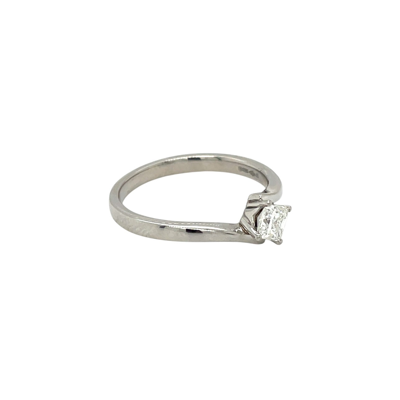 Platinum Princess Cut Diamond Solitaire Ring (O)