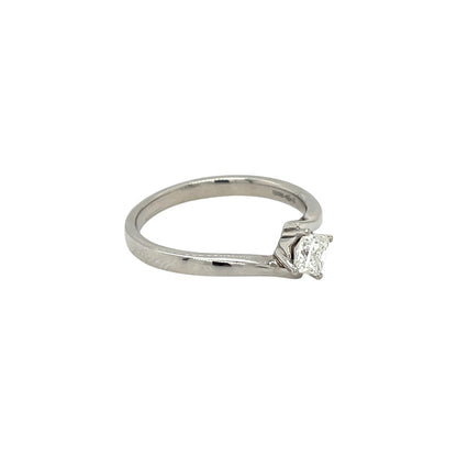 Platinum Princess Cut Diamond Solitaire Ring (O)