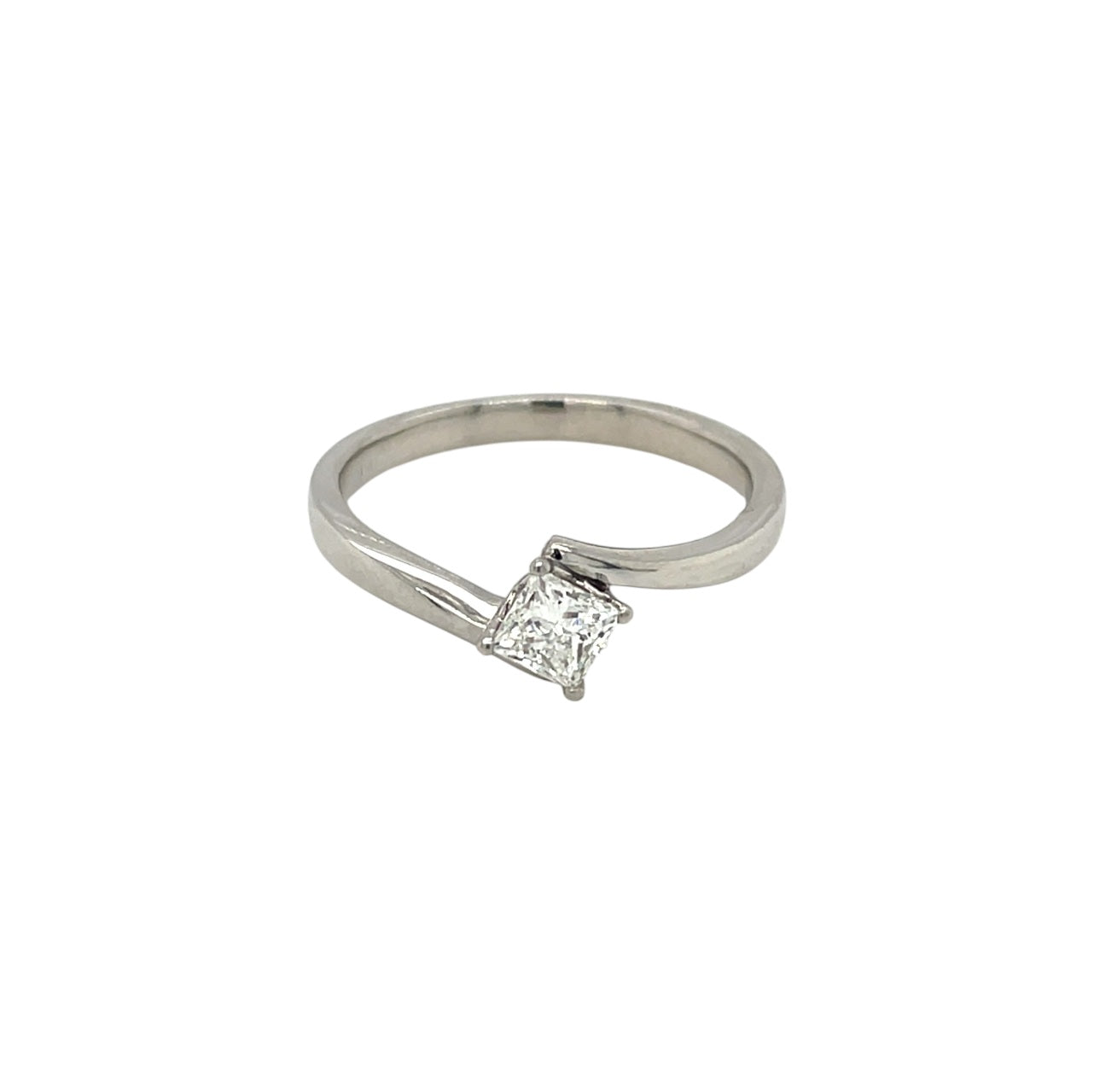 Platinum Princess Cut Diamond Solitaire Ring (O)