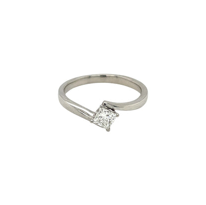 Platinum Princess Cut Diamond Solitaire Ring (O)