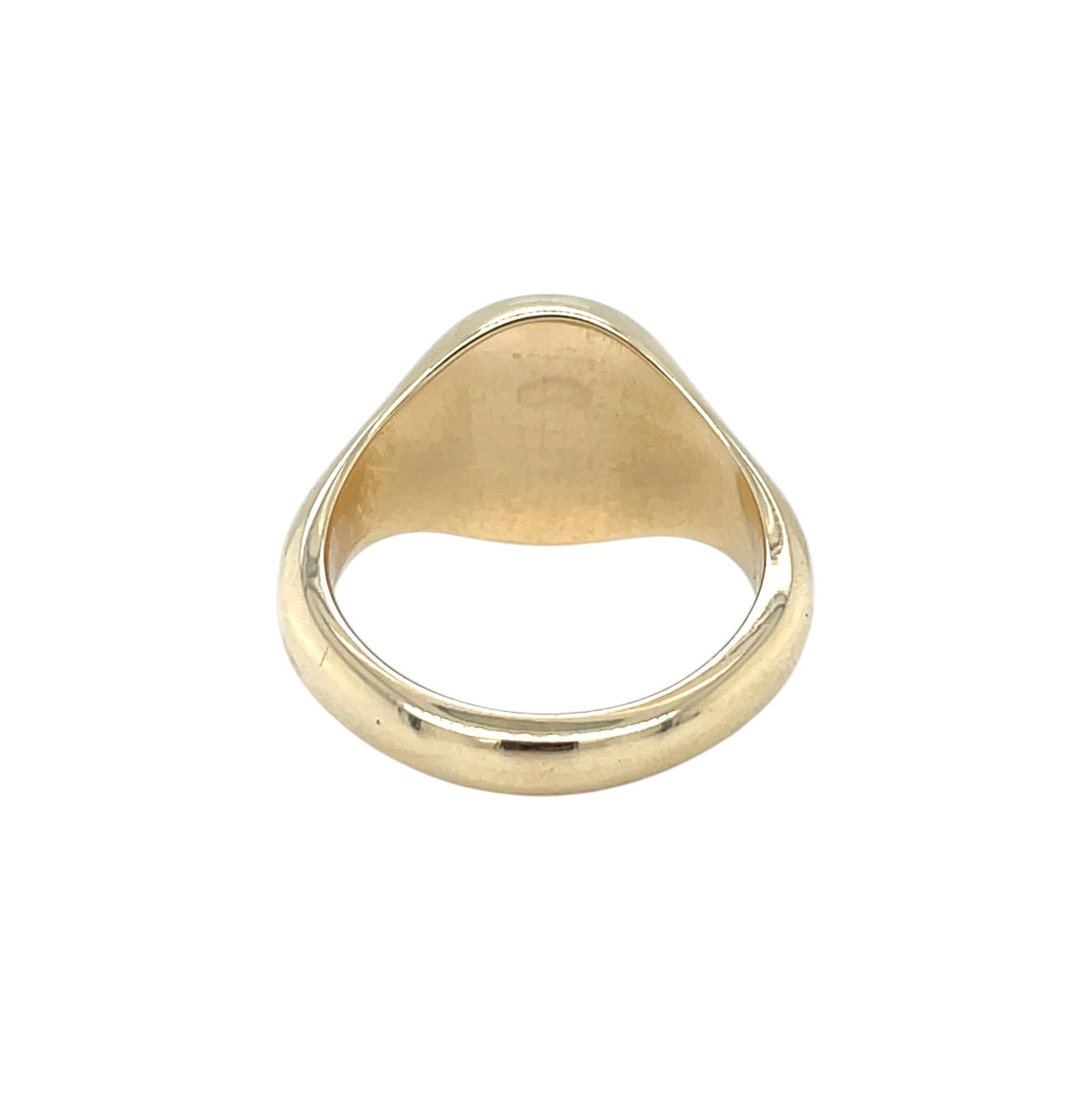 9ct Yellow Gold Engraved Oval Signet Ring (Q)