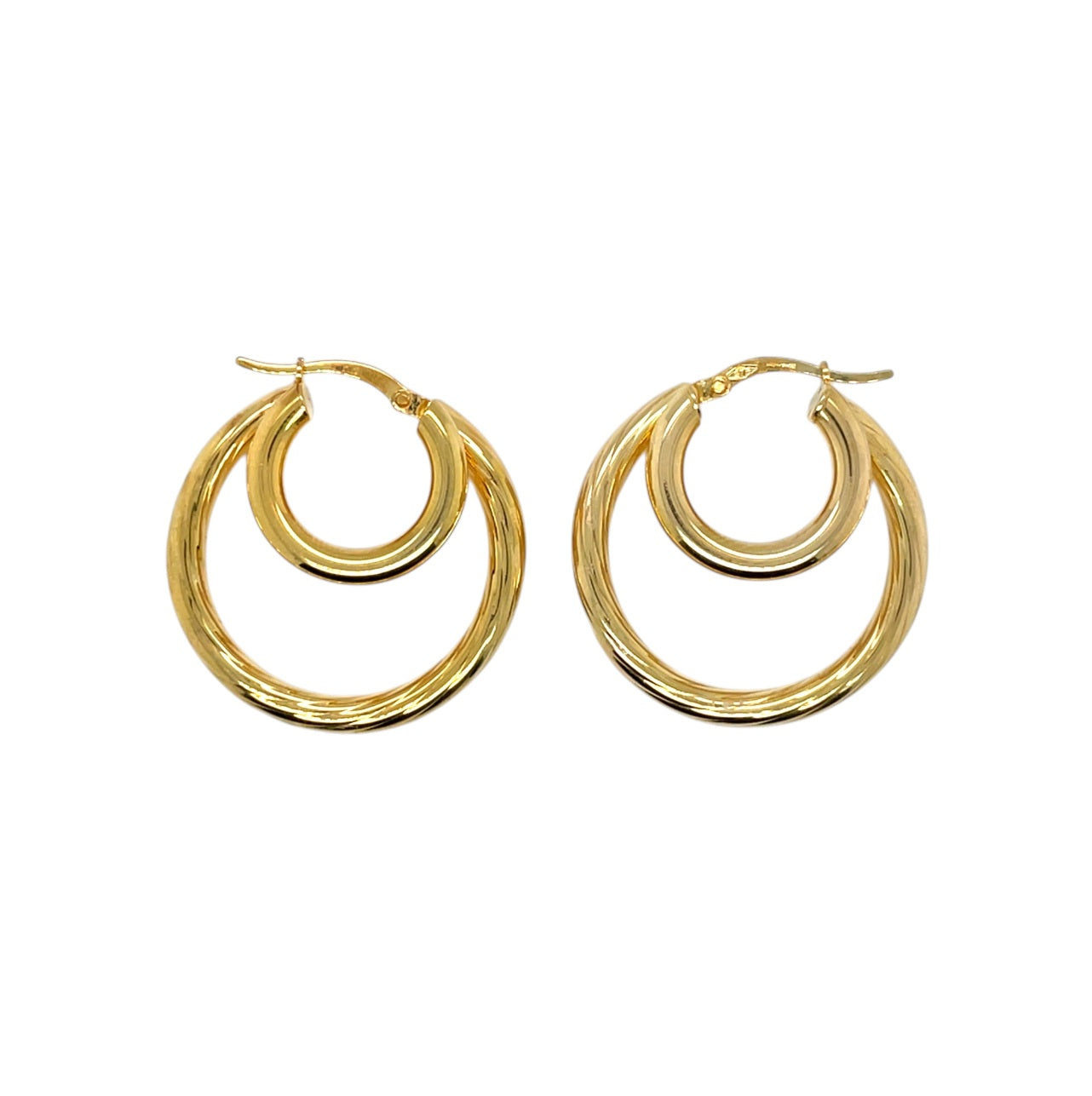 9ct Yellow Gold Double Hoop Earrings