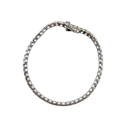 9ct White Gold Diamond Line Bracelet (6.7")