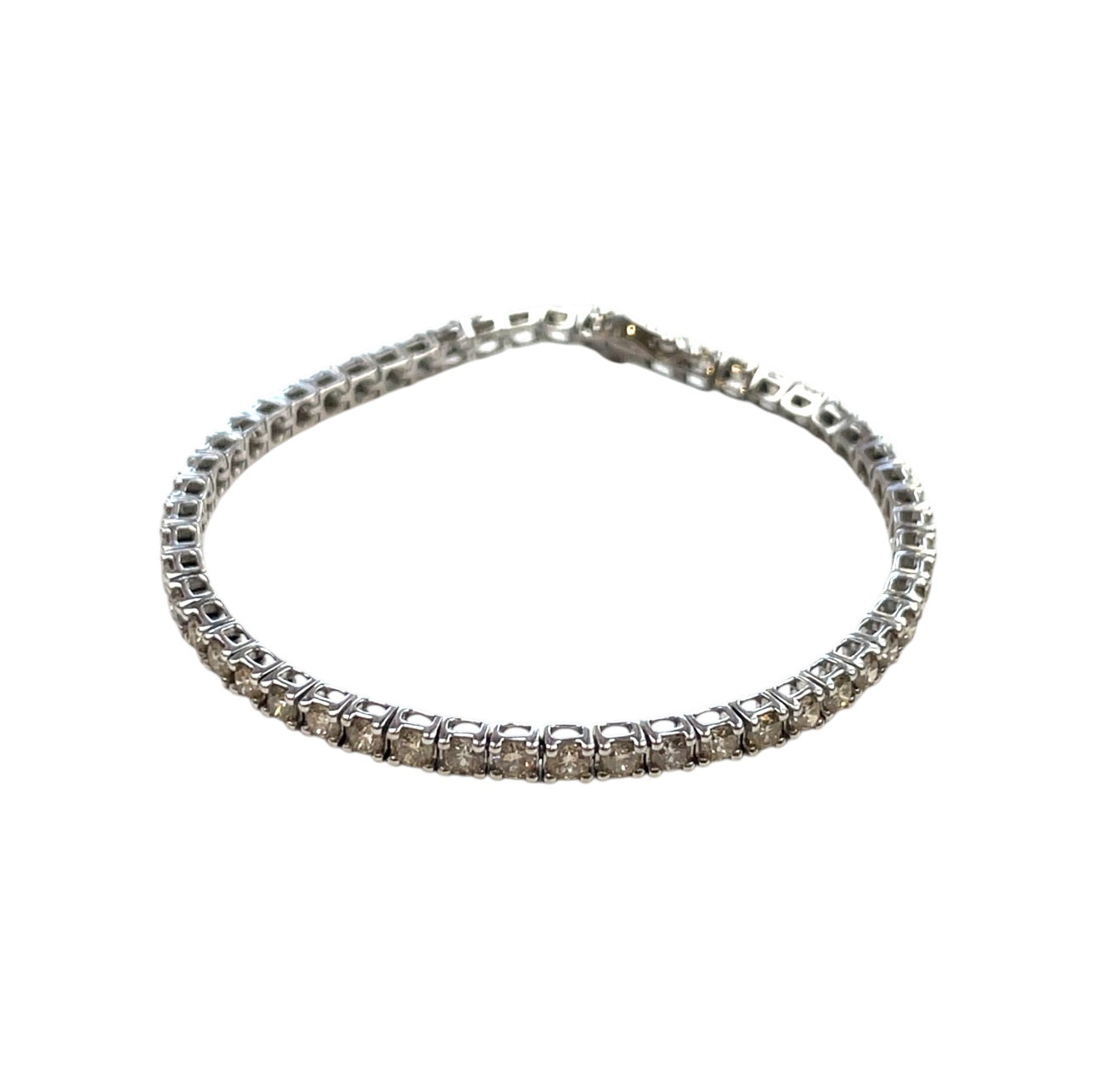 9ct White Gold Diamond Line Bracelet (6.7")