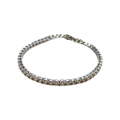 9ct White Gold Diamond Line Bracelet (6.7")