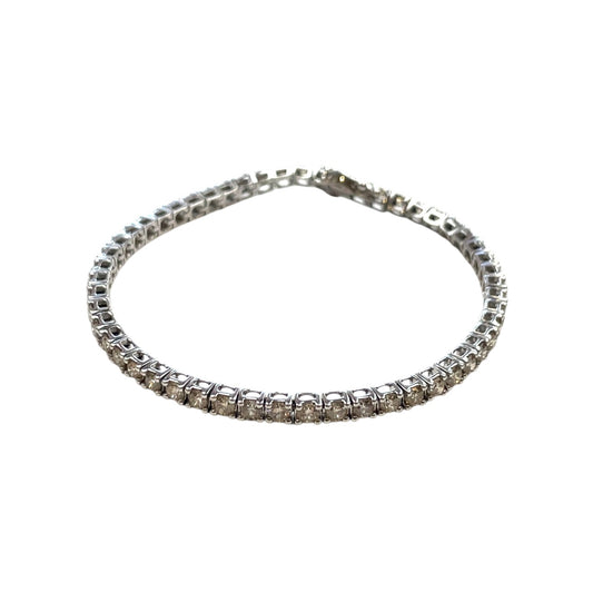 9ct White Gold Diamond Line Bracelet (6.7")