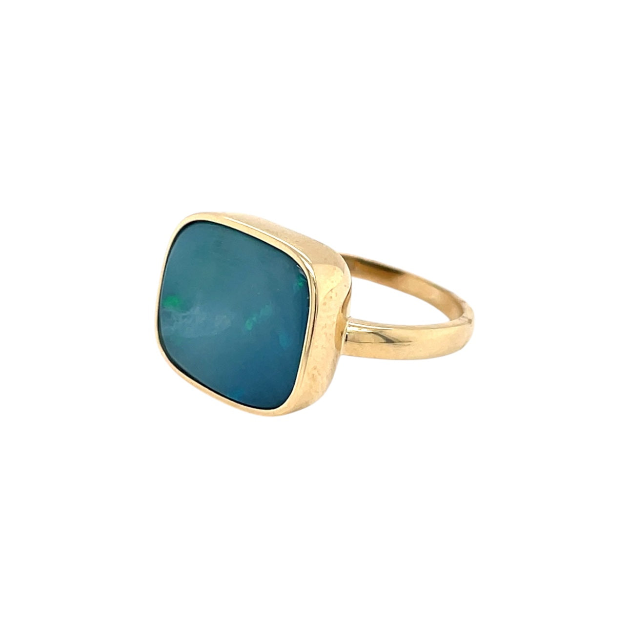 9ct Yellow Gold Opal Doublet Ring (P)