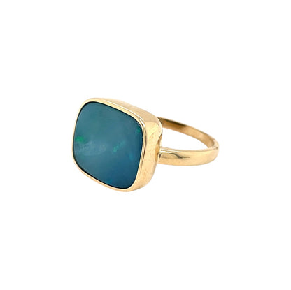 9ct Yellow Gold Opal Doublet Ring (P)