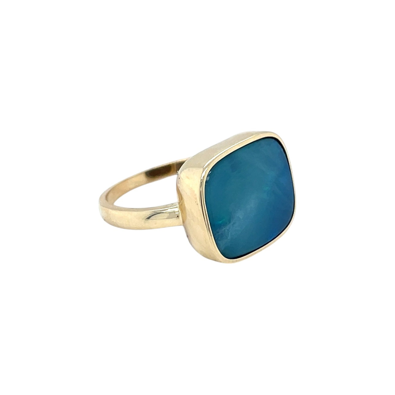 9ct Yellow Gold Opal Doublet Ring (P)