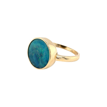 9ct Yellow Gold Opal Doublet Ring (P)