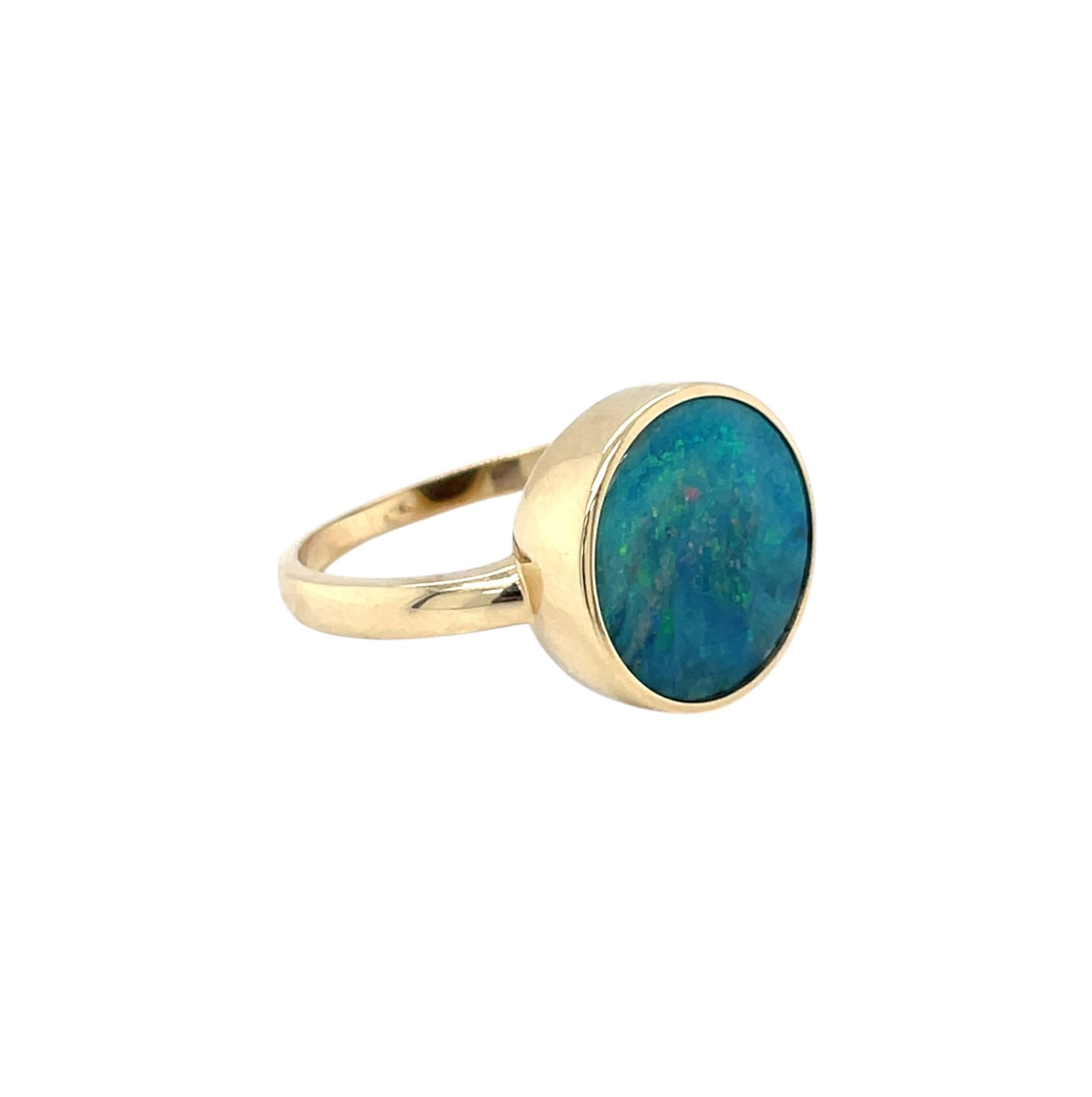9ct Yellow Gold Opal Doublet Ring (P)