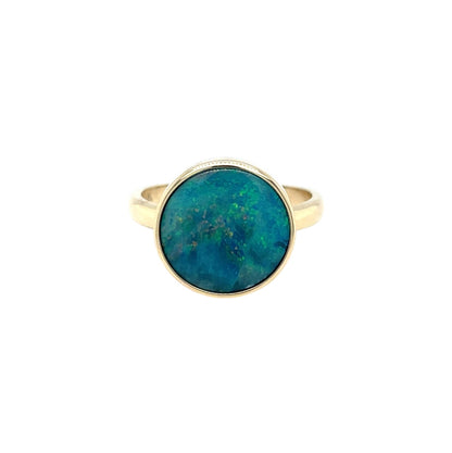 9ct Yellow Gold Opal Doublet Ring (P)