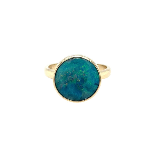 9ct Yellow Gold Opal Doublet Ring (P)