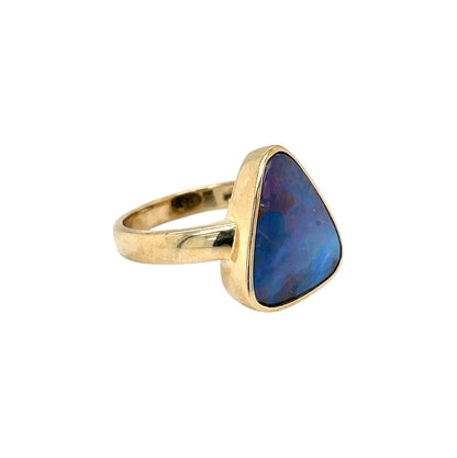 9ct Yellow Gold Winton Boulder Opal Ring (O)