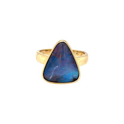 9ct Yellow Gold Winton Boulder Opal Ring (O)
