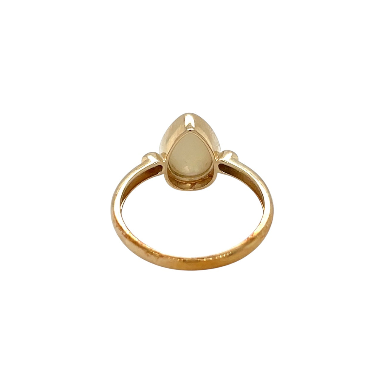 9ct Yellow Gold Solid Opal & Diamond Ring (O)