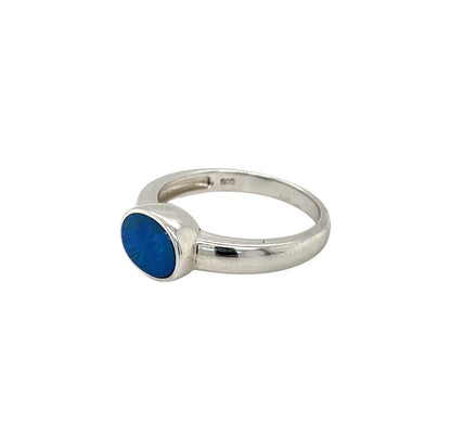 Silver Oval Opal Doublet Ring (M)