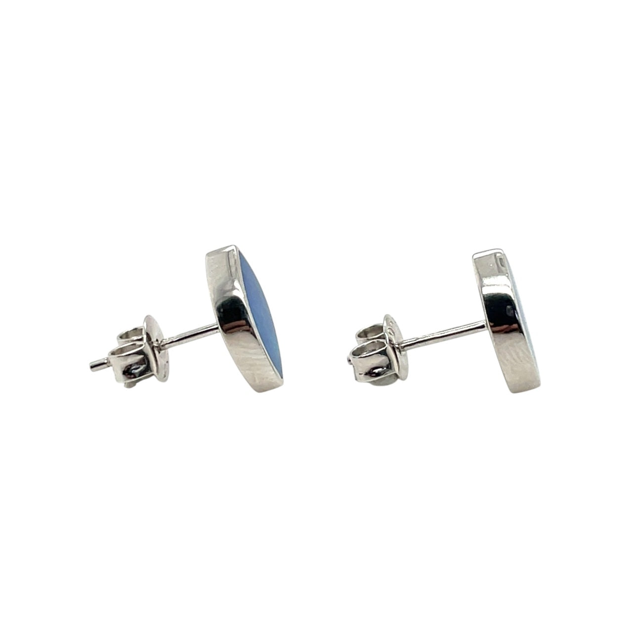 Silver Marquise Doublet Opal Stud Earrings