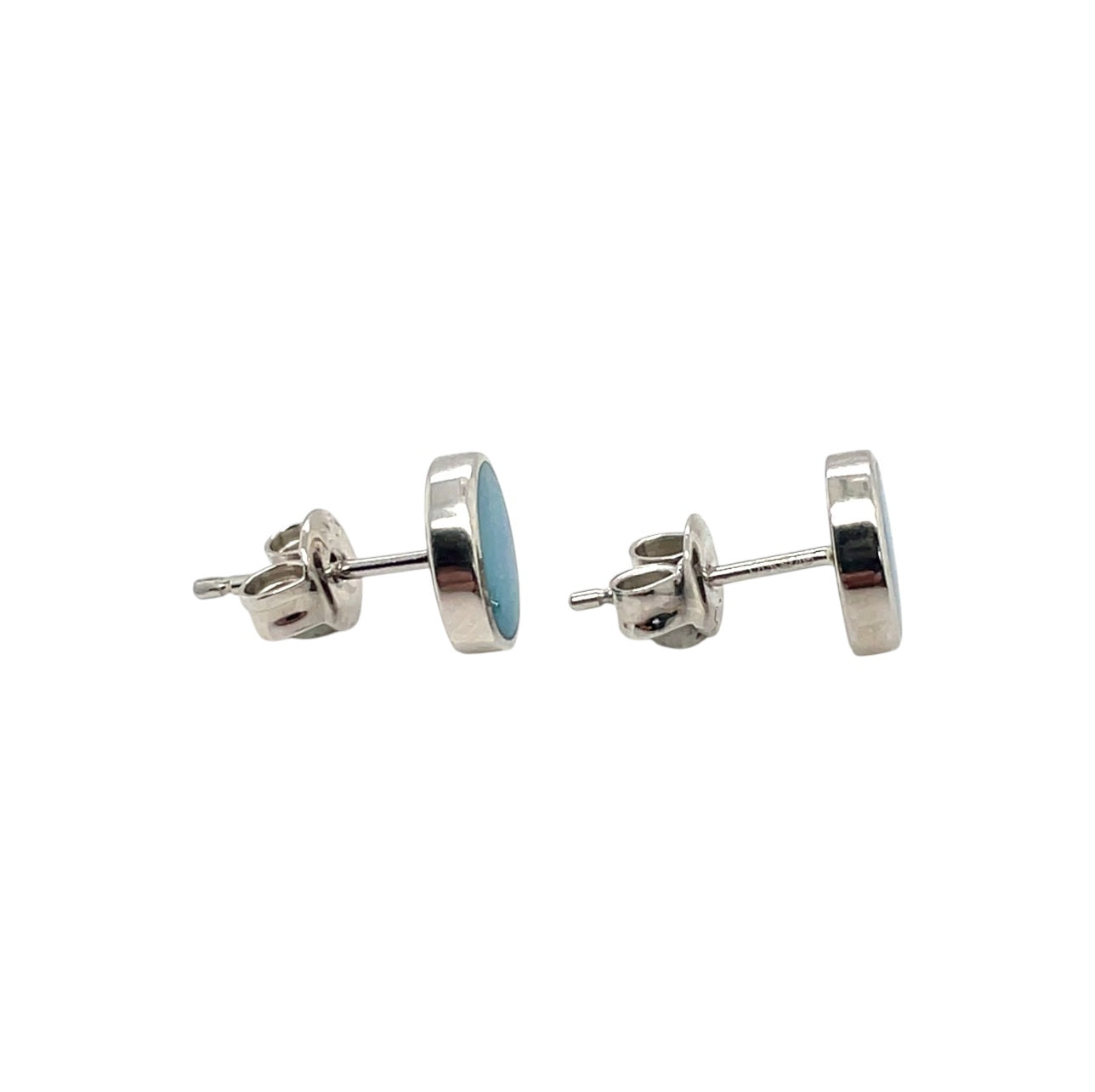 Silver Doublet Opal Stud Earrings