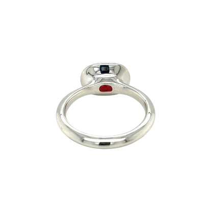 Silver Oval Garnet Ring (O)