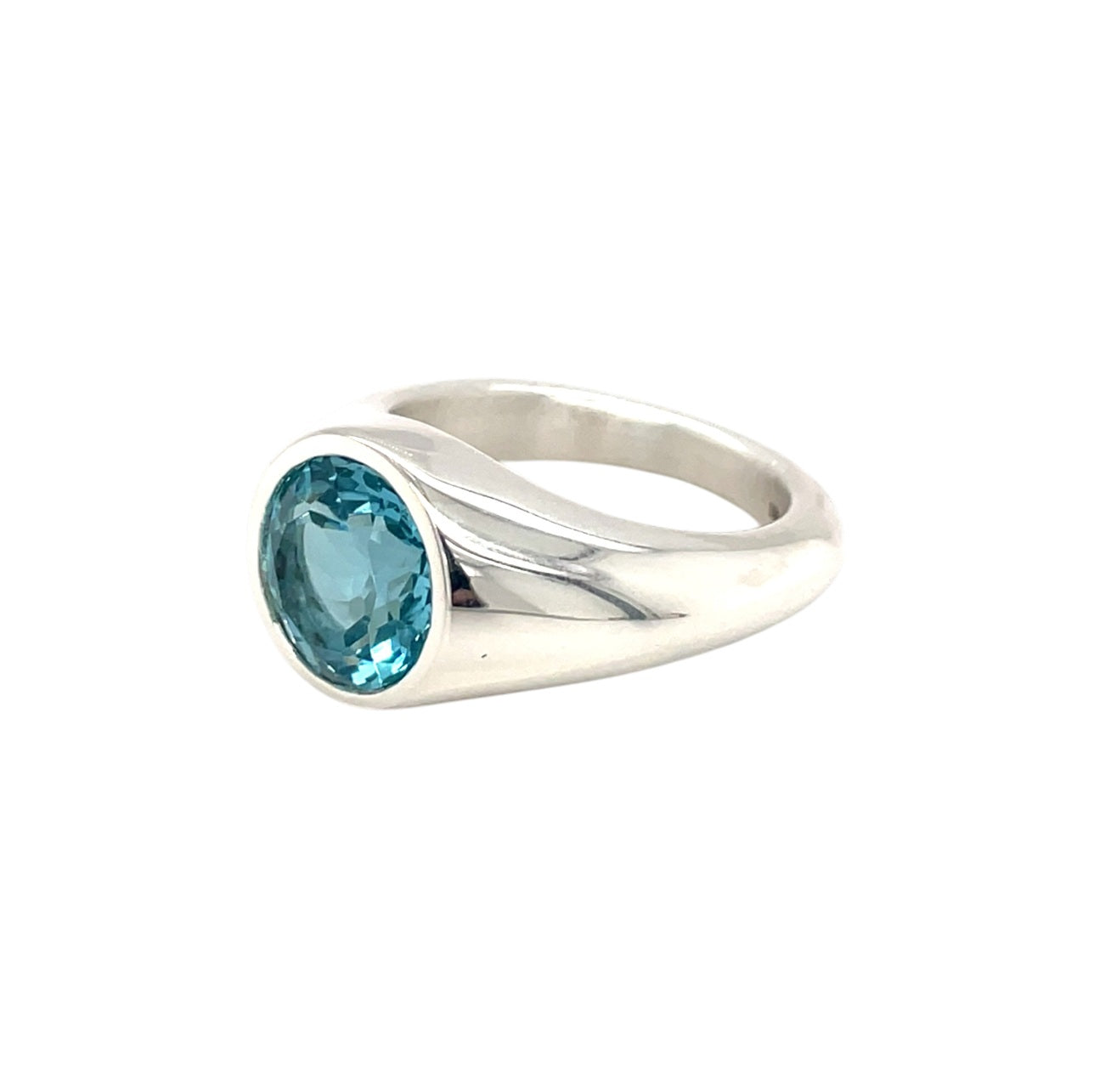 Silver Blue Topaz Ring (O1/2)