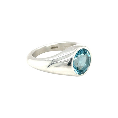 Silver Blue Topaz Ring (O1/2)
