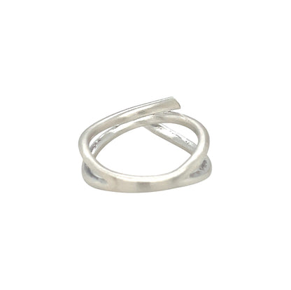 Silver Diamond Set Crossover Ring (O1/2)