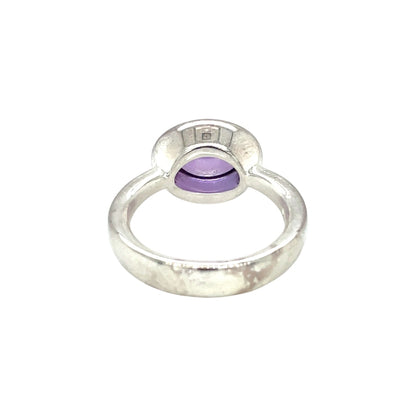 Silver Cabochon Amethyst Ring (O)