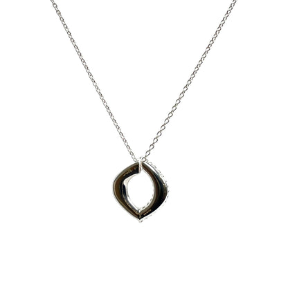 Silver Half Polished & Half Bobble Pendant & Chain (16-18")