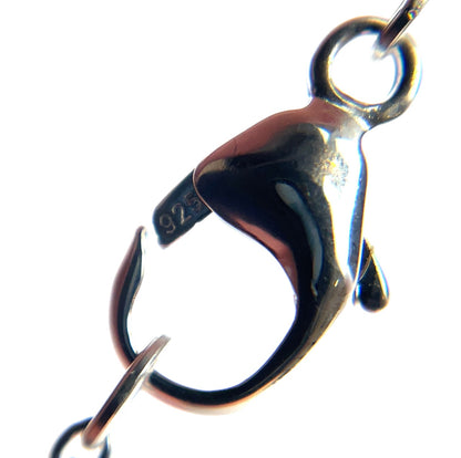 Silver Half Polished & Half Bobble Pendant & Chain (16-18")