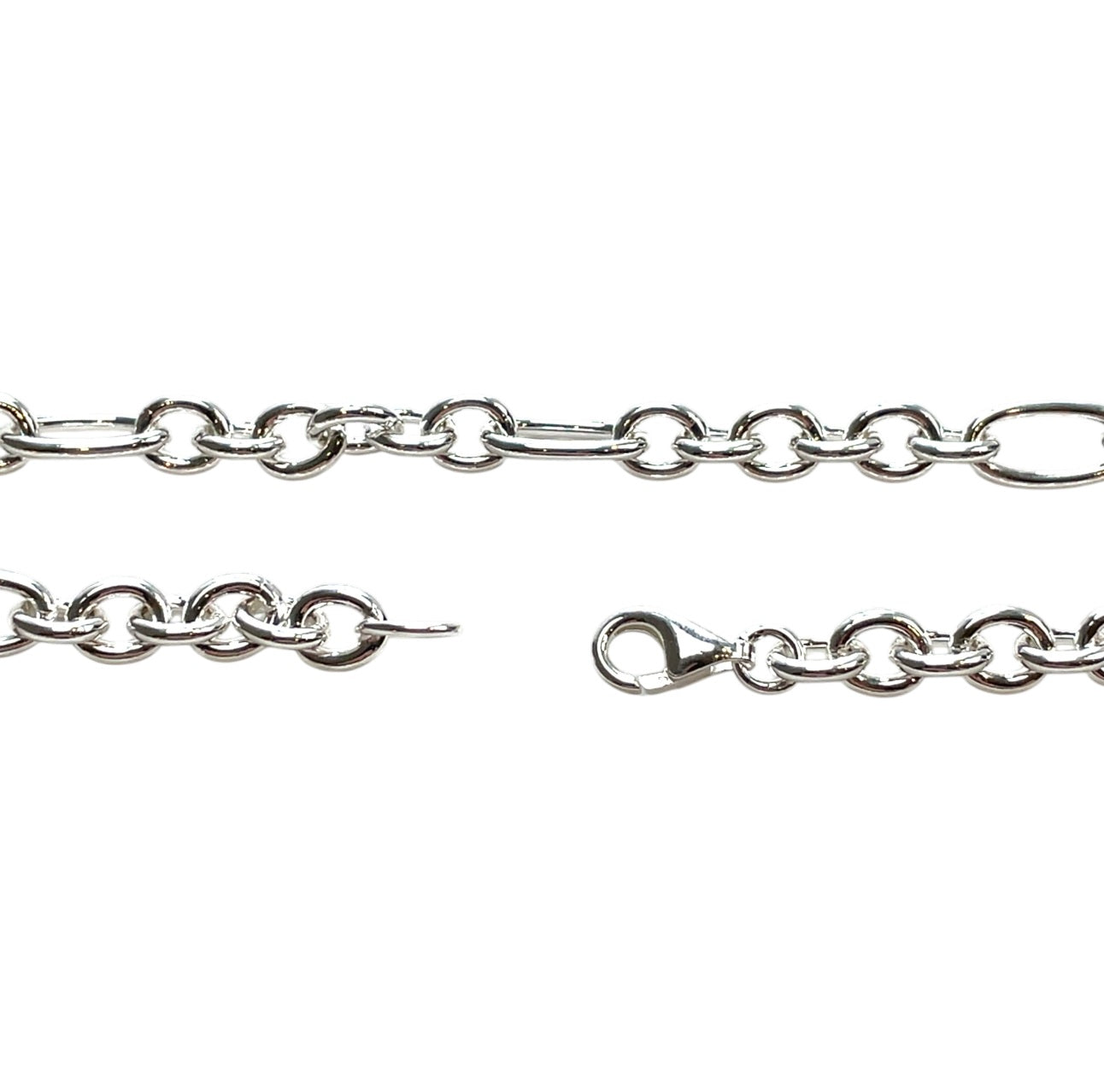 Silver Chunky Figaro Chain (18")