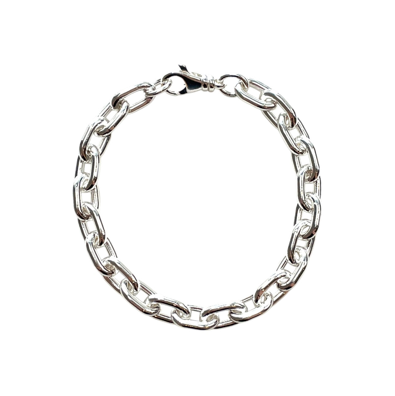 Silver Heavy Weight Long Trace Bracelet (7.5")