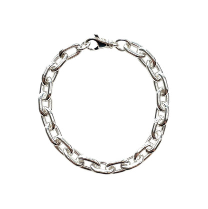Silver Heavy Weight Long Trace Bracelet (7.5")