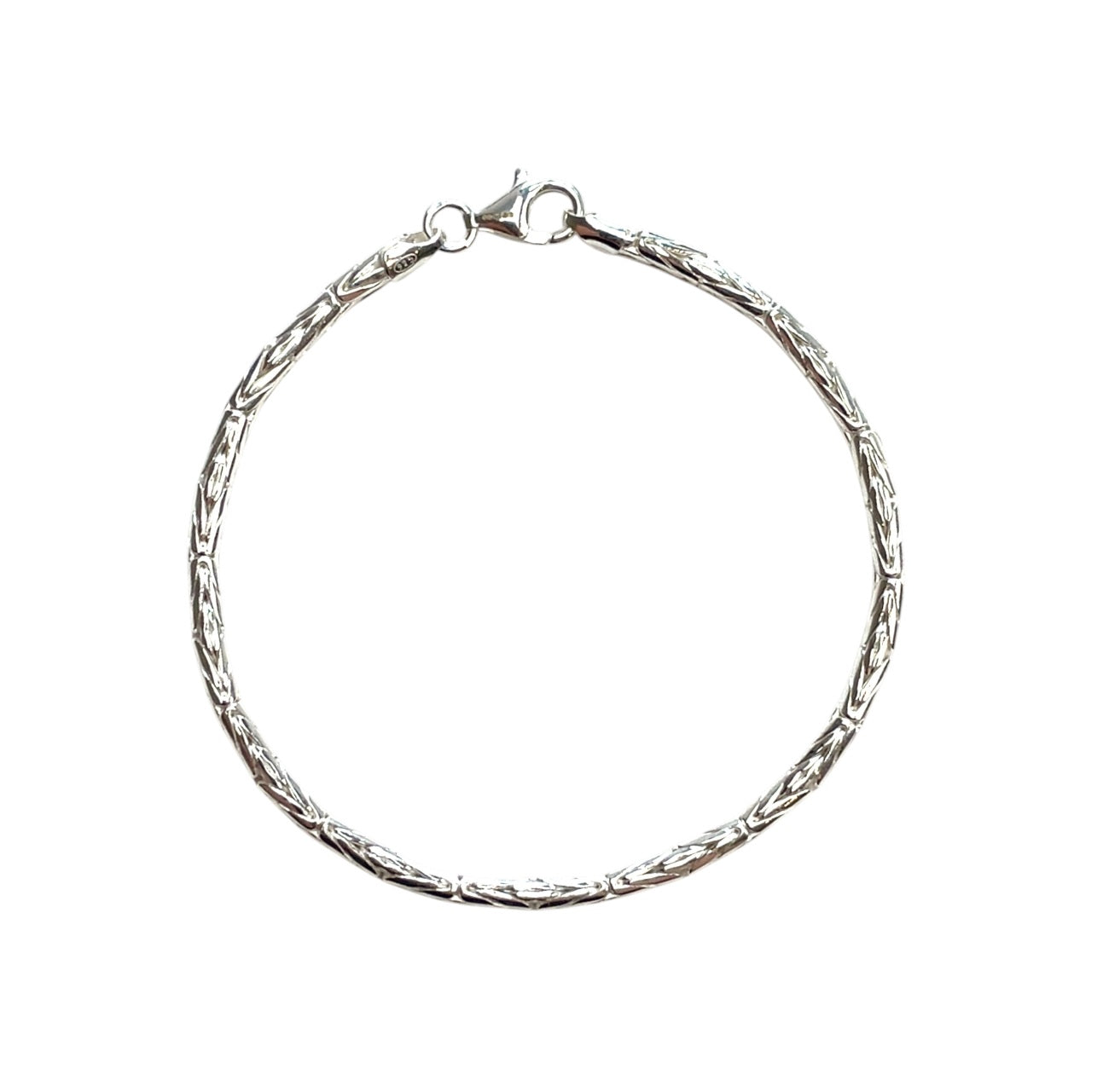 Silver Rounded Byzantine Bracelet (7.5")