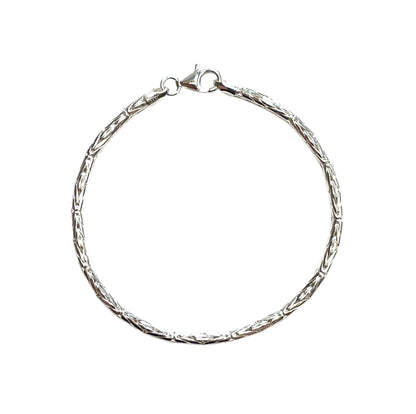 Silver Rounded Byzantine Bracelet (7.5")