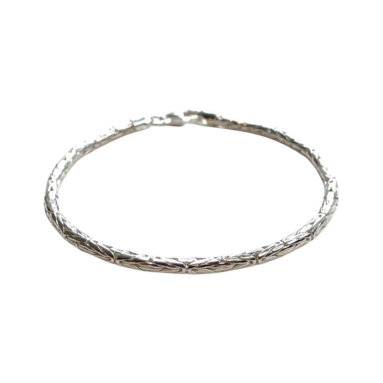 Silver Rounded Byzantine Bracelet (7.5")