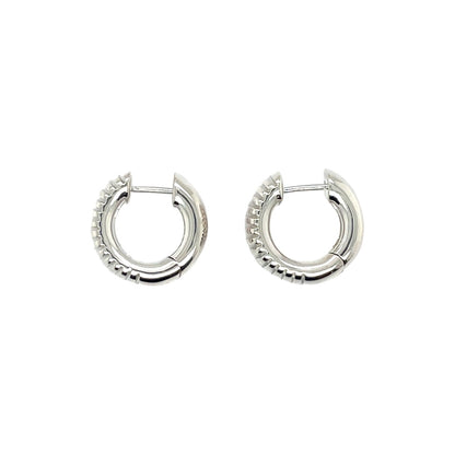 Silver Ridged Huggie Earrings