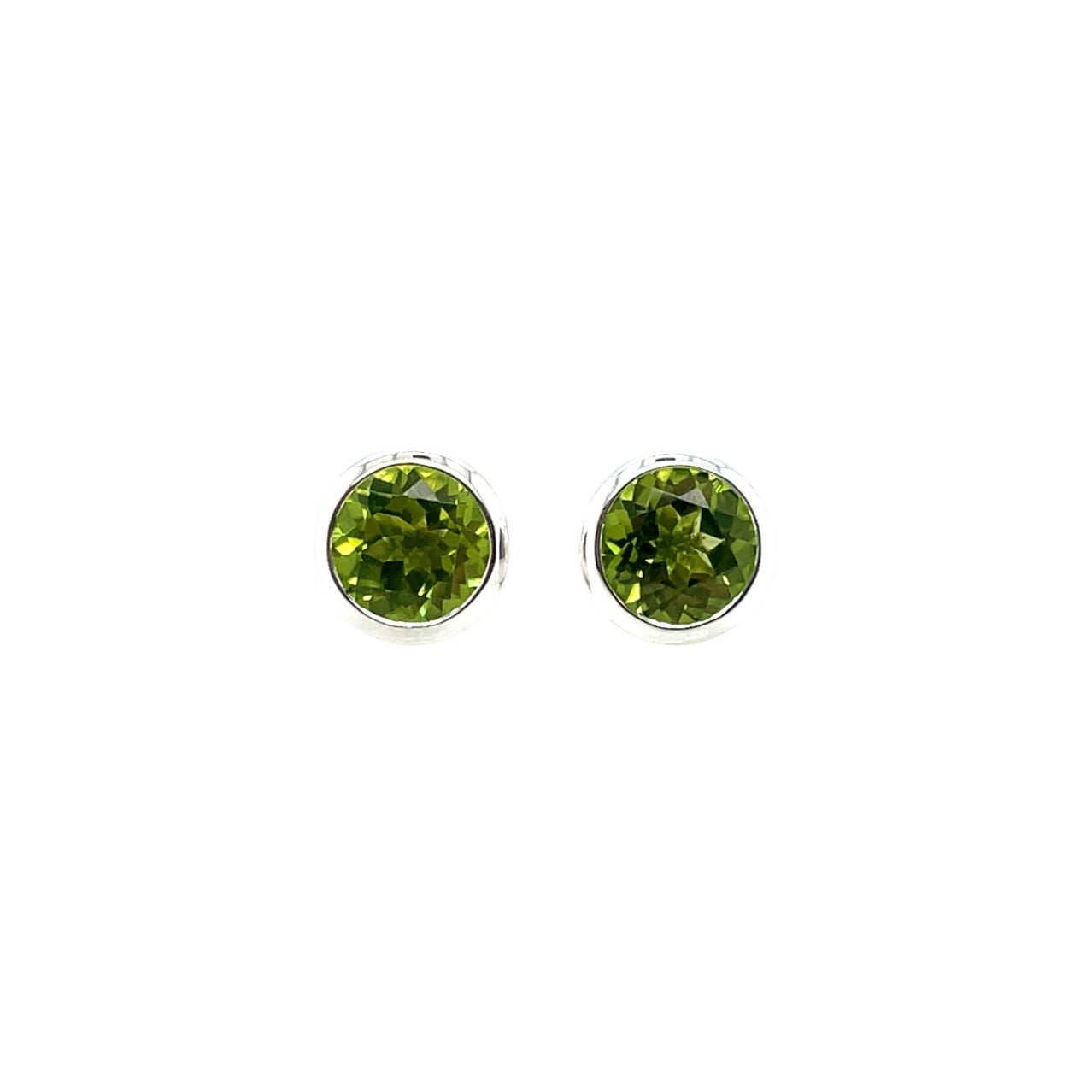 Silver Peridot Stud Earrings