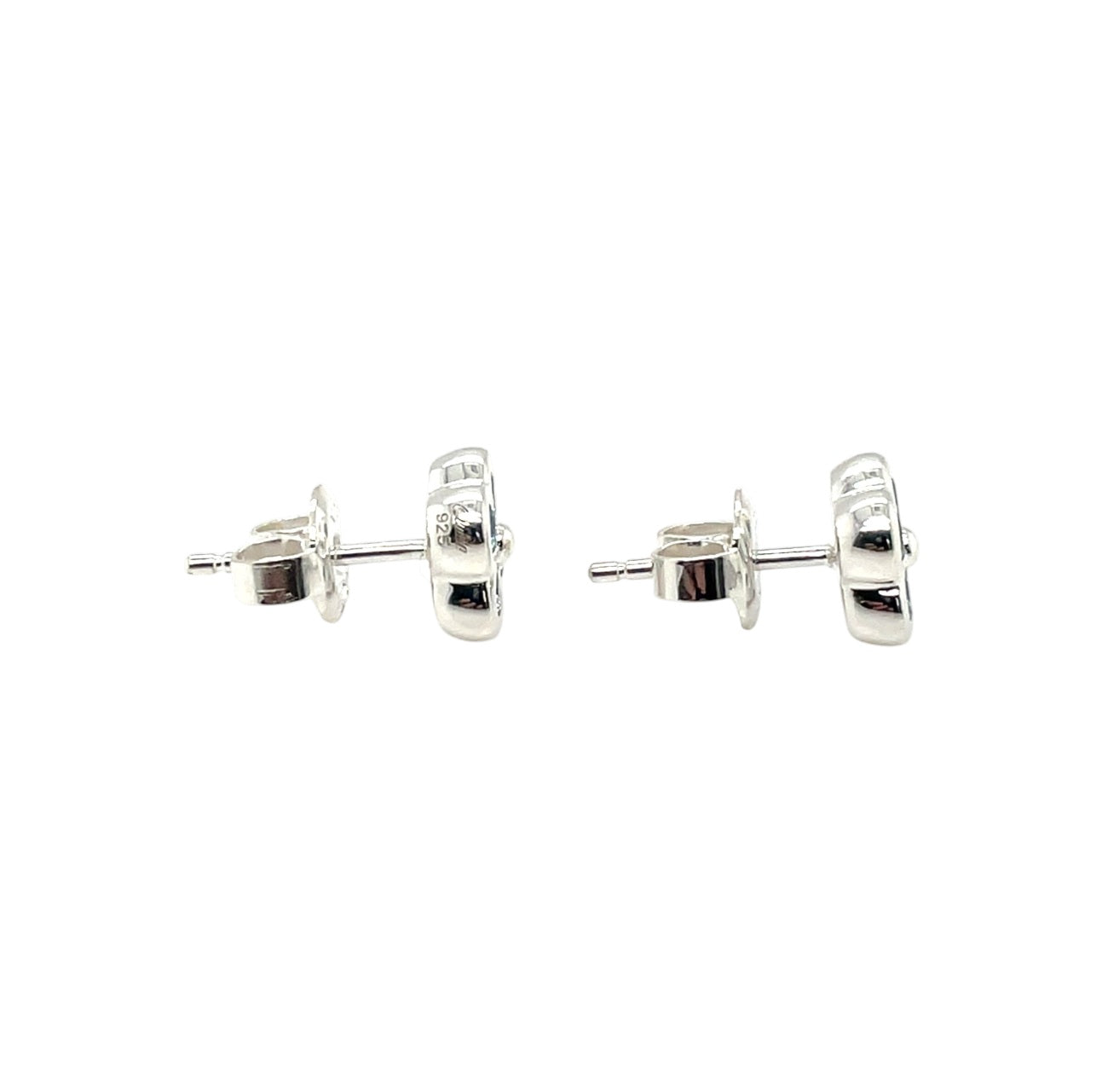 Silver Blue Topaz Clover Stud Earrings